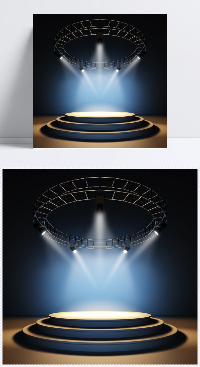 3D立体舞台灯光背景设计模板素材
