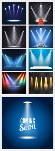 彩色led灯光舞台射灯聚光灯ai矢量背景海报设计素材源文件s020